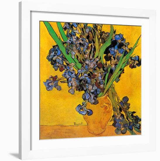 Vase avec iris (Détail)-Vincent van Gogh-Framed Art Print