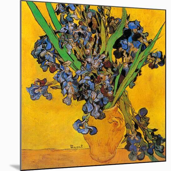 Vase avec iris (Détail)-Vincent van Gogh-Mounted Art Print