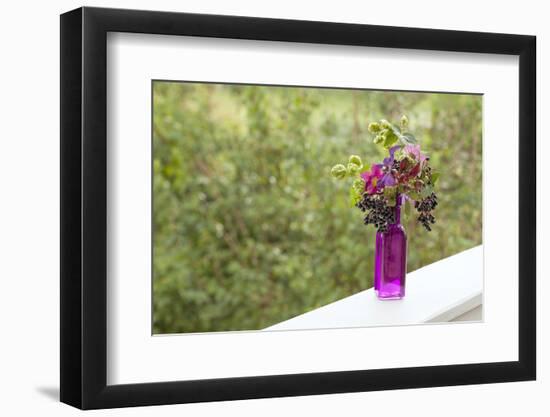 Vase, Bunch, Berries, Hop Blossoms, Flowers, Autumn-Andrea Haase-Framed Photographic Print