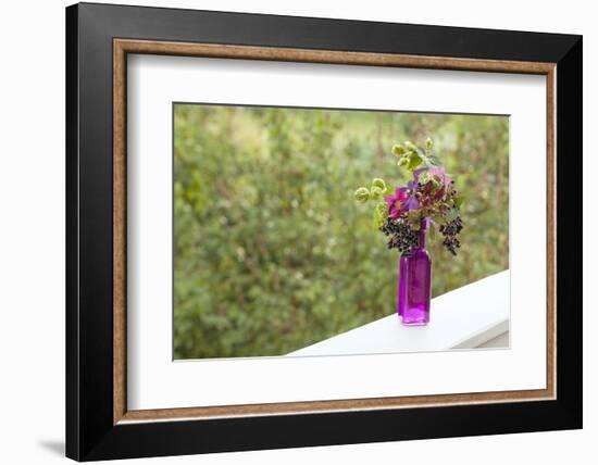 Vase, Bunch, Berries, Hop Blossoms, Flowers, Autumn-Andrea Haase-Framed Photographic Print