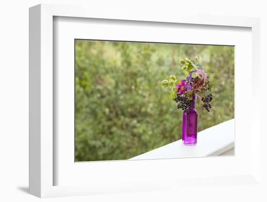 Vase, Bunch, Berries, Hop Blossoms, Flowers, Autumn-Andrea Haase-Framed Photographic Print