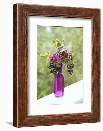 Vase, Bunch, Berries, Hop Blossoms, Flowers, Autumn-Andrea Haase-Framed Photographic Print