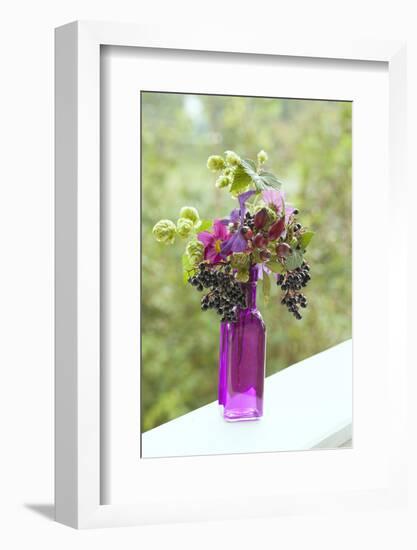 Vase, Bunch, Berries, Hop Blossoms, Flowers, Autumn-Andrea Haase-Framed Photographic Print