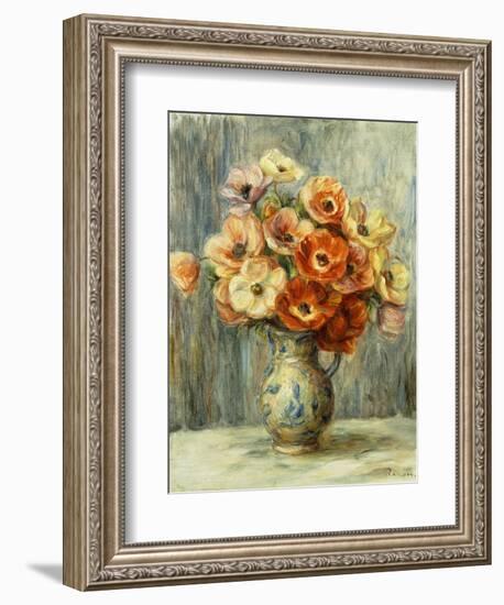 Vase D'Anemones-Pierre-Auguste Renoir-Framed Giclee Print