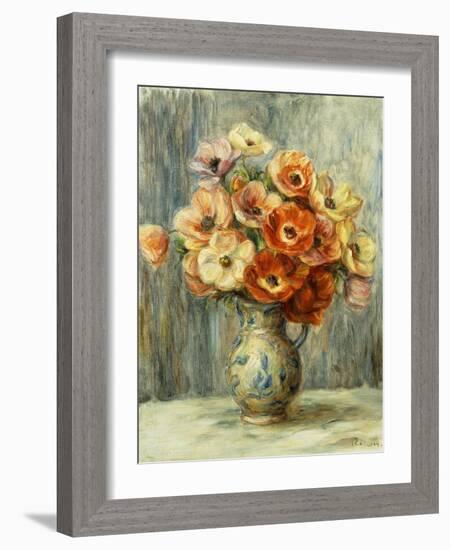 Vase D'Anemones-Pierre-Auguste Renoir-Framed Giclee Print