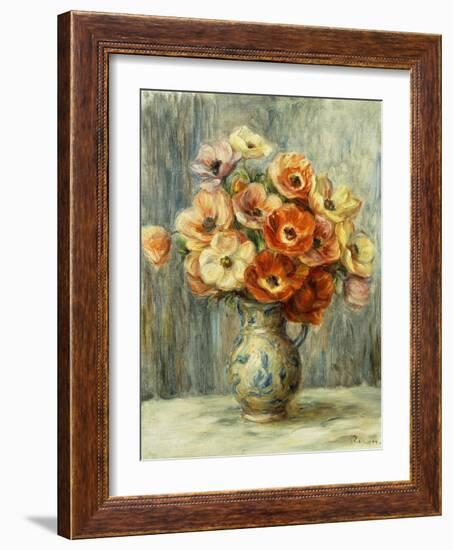 Vase D'Anemones-Pierre-Auguste Renoir-Framed Giclee Print