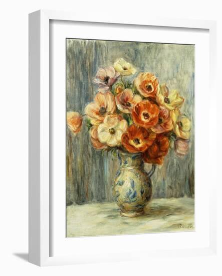 Vase D'Anemones-Pierre-Auguste Renoir-Framed Giclee Print