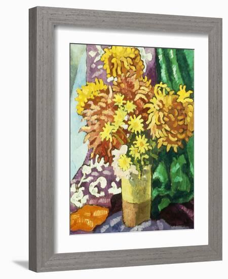 Vase De Dahlias, C.1935 (Oil on Canvas)-Louis Valtat-Framed Giclee Print