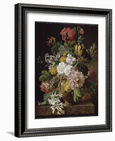 Vase de fleurs avec une tubéreuse cassée-Jan Frans van Dael-Framed Giclee Print