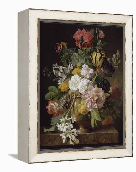 Vase de fleurs avec une tubéreuse cassée-Jan Frans van Dael-Framed Premier Image Canvas