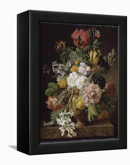 Vase de fleurs avec une tubéreuse cassée-Jan Frans van Dael-Framed Premier Image Canvas