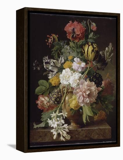 Vase de fleurs avec une tubéreuse cassée-Jan Frans van Dael-Framed Premier Image Canvas