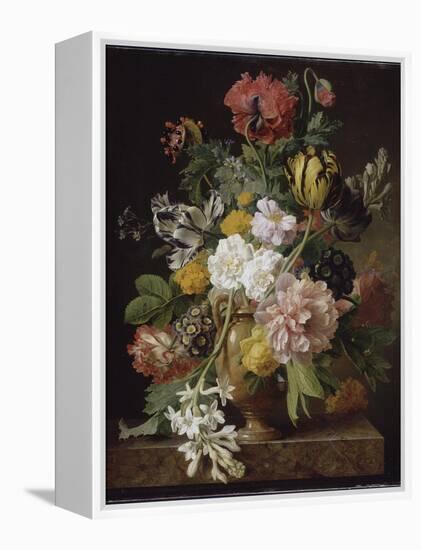 Vase de fleurs avec une tubéreuse cassée-Jan Frans van Dael-Framed Premier Image Canvas