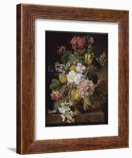 Vase de fleurs avec une tubéreuse cassée-Jan Frans van Dael-Framed Premium Giclee Print