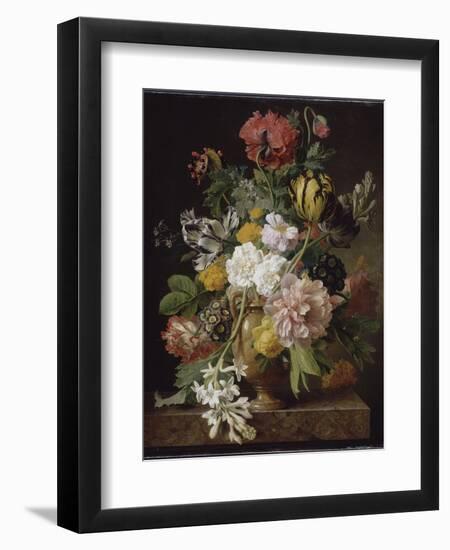 Vase de fleurs avec une tubéreuse cassée-Jan Frans van Dael-Framed Premium Giclee Print