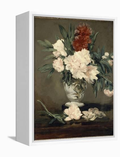 Vase de pivoines sur piédouche-Edouard Manet-Framed Premier Image Canvas