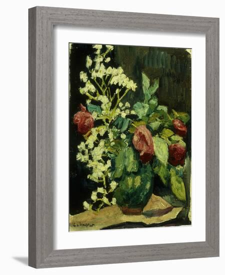 Vase De Roses, 1931 (Oil on Canvas)-Louis Valtat-Framed Giclee Print