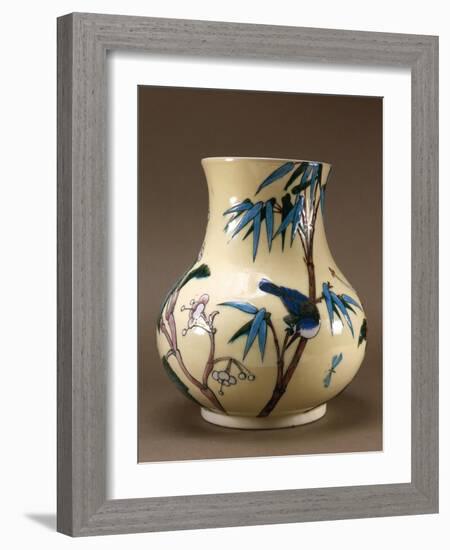 Vase Decorated with Chinese-Inspired Flowers and Birds-Joseph Wright of Derby-Framed Giclee Print