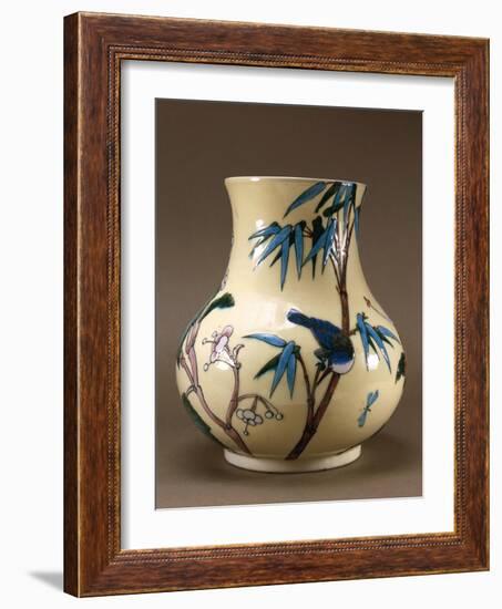 Vase Decorated with Chinese-Inspired Flowers and Birds-Joseph Wright of Derby-Framed Giclee Print