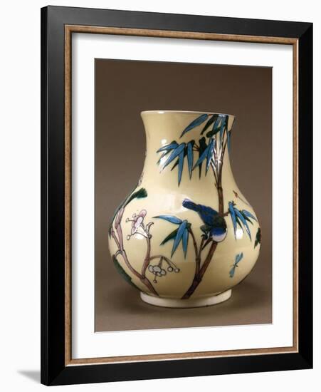 Vase Decorated with Chinese-Inspired Flowers and Birds-Joseph Wright of Derby-Framed Giclee Print