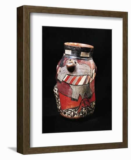 Vase Depicting Hunter Carrying Captured Animal in Shawl-null-Framed Giclee Print