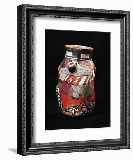 Vase Depicting Hunter Carrying Captured Animal in Shawl-null-Framed Giclee Print