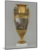Vase en porcelaine de Paris avec scène de chasse-null-Mounted Giclee Print