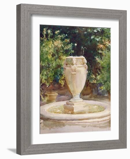 Vase Fountain, Pocantico-John Singer Sargent-Framed Giclee Print