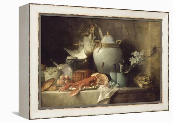 Vase, homard, fruits et gibier-Anne Vallayer-coster-Framed Premier Image Canvas