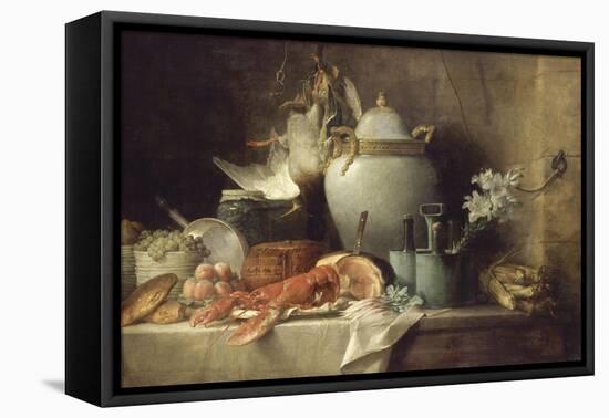 Vase, homard, fruits et gibier-Anne Vallayer-coster-Framed Premier Image Canvas