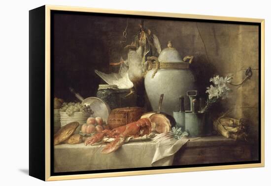 Vase, homard, fruits et gibier-Anne Vallayer-coster-Framed Premier Image Canvas