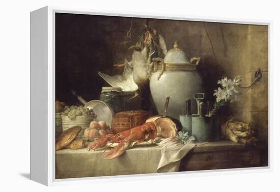 Vase, homard, fruits et gibier-Anne Vallayer-coster-Framed Premier Image Canvas