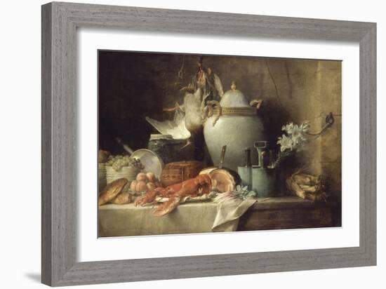 Vase, homard, fruits et gibier-Anne Vallayer-coster-Framed Giclee Print