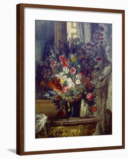 Vase Mit Blumen Auf Einer Konsole-Eugene Delacroix-Framed Giclee Print