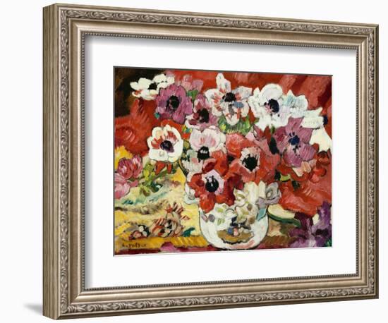 Vase of Anemones (Oil on Canvas)-Louis Valtat-Framed Giclee Print