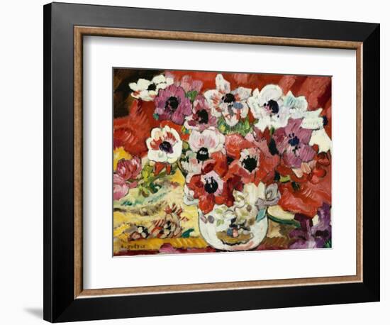 Vase of Anemones (Oil on Canvas)-Louis Valtat-Framed Giclee Print