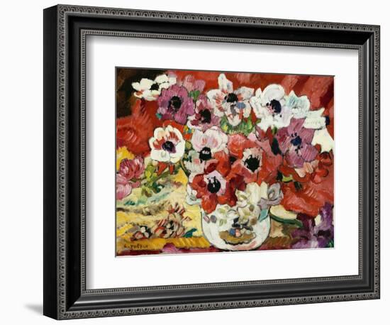 Vase of Anemones (Oil on Canvas)-Louis Valtat-Framed Giclee Print