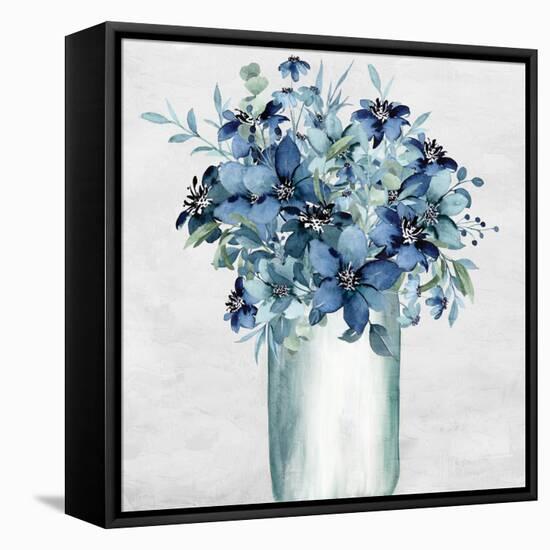 Vase Of Blue-Kimberly Allen-Framed Stretched Canvas