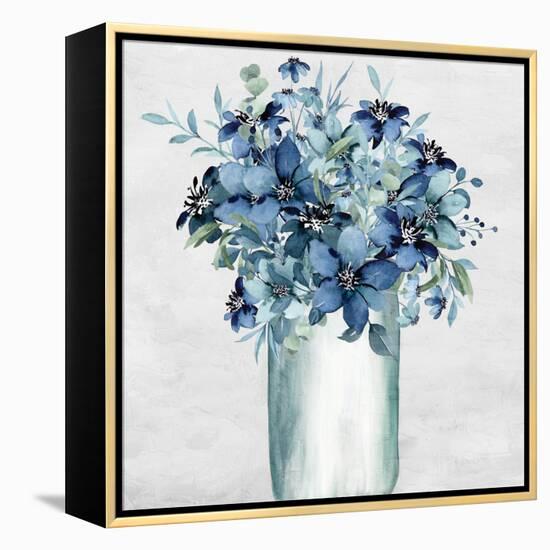 Vase Of Blue-Kimberly Allen-Framed Stretched Canvas