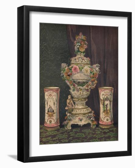 'Vase of Dresden Porcelain and Pair of Porcelain Beakers', 1863-Robert Dudley-Framed Giclee Print