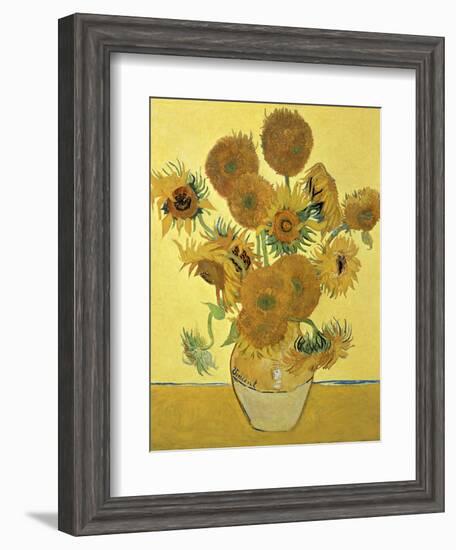 Vase of Fifteen Sunflowers, c.1888-Vincent van Gogh-Framed Premium Giclee Print