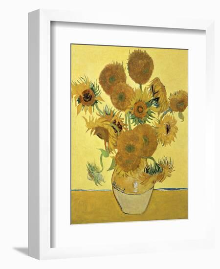 Vase of Fifteen Sunflowers, c.1888-Vincent van Gogh-Framed Premium Giclee Print