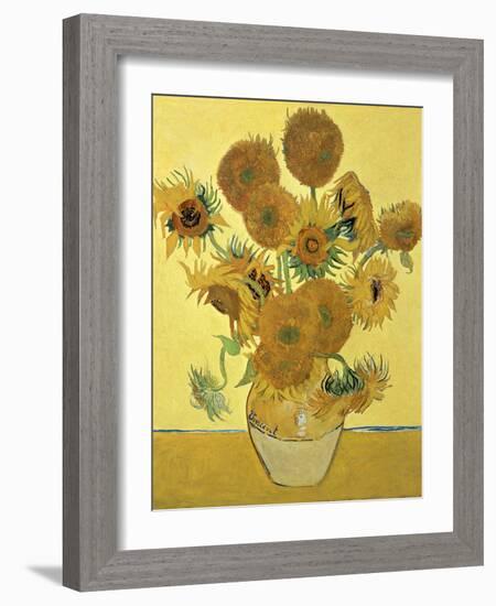 Vase of Fifteen Sunflowers, c.1888-Vincent van Gogh-Framed Premium Giclee Print