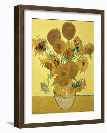 Vase of Fifteen Sunflowers, c.1888-Vincent van Gogh-Framed Premium Giclee Print