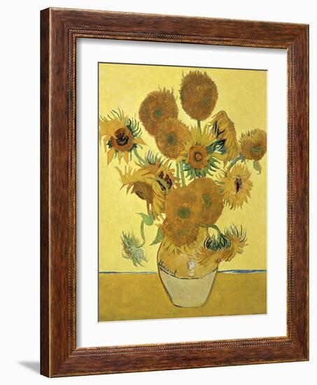 Vase of Fifteen Sunflowers, c.1888-Vincent van Gogh-Framed Premium Giclee Print