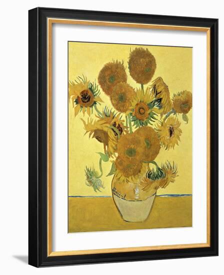 Vase of Fifteen Sunflowers, c.1888-Vincent van Gogh-Framed Premium Giclee Print