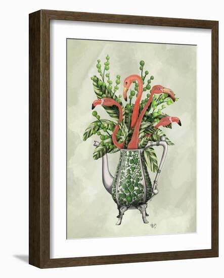 Vase Of Flamingos-Fab Funky-Framed Art Print