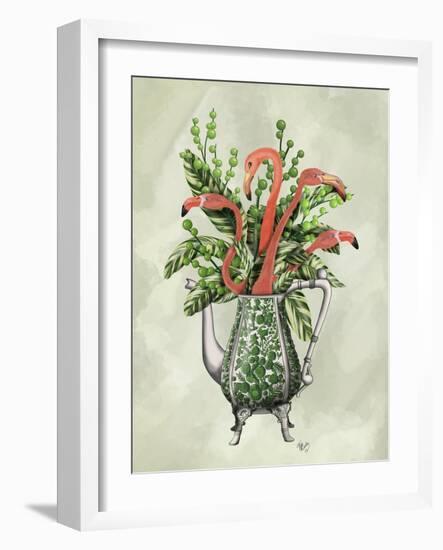 Vase Of Flamingos-Fab Funky-Framed Art Print