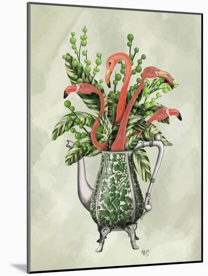 Vase Of Flamingos-Fab Funky-Mounted Art Print
