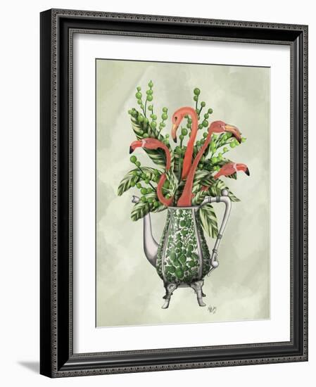 Vase Of Flamingos-Fab Funky-Framed Art Print